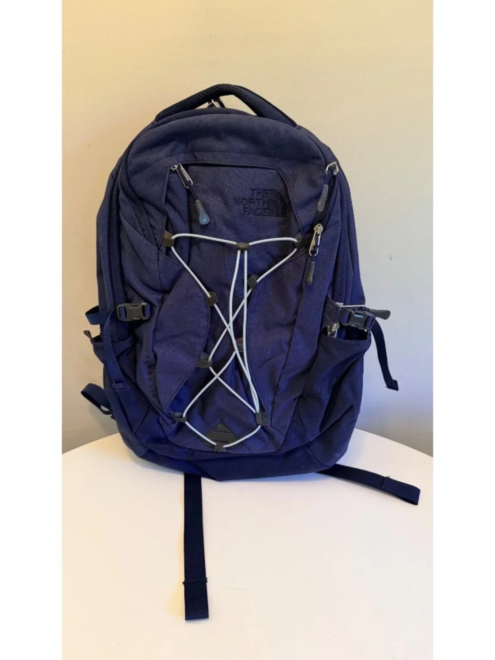 The North Face Borealis Backpack Navy Blue Dual Compartments Bungee Cord System